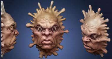 3D модель Хмурое Расплавленное лицо (STL)